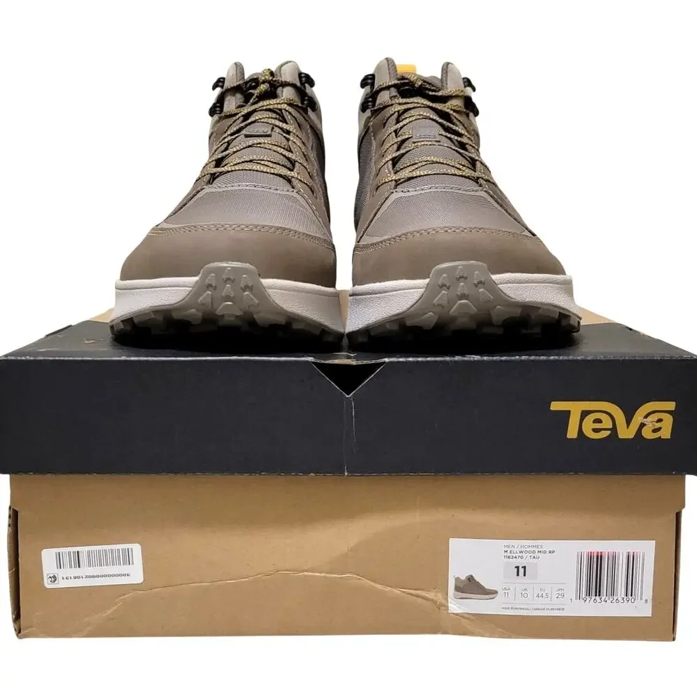 Teva Men Ellwood Mid Waterproof Hiking Sneaker Boots Size US 11 Taupe Grey